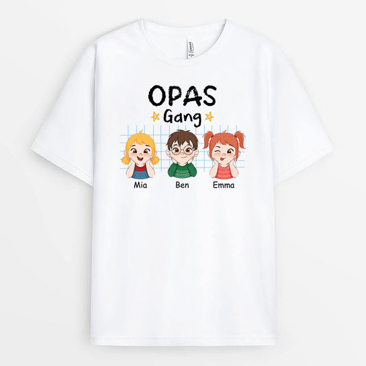 2190AGE1 personalisiertes papas opas bande t shirt