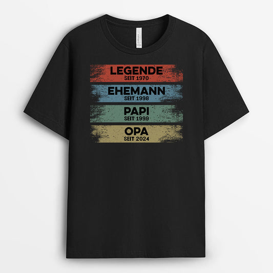 2193AGE1 personalisiertes legende ehemann papa opa seit t shirt