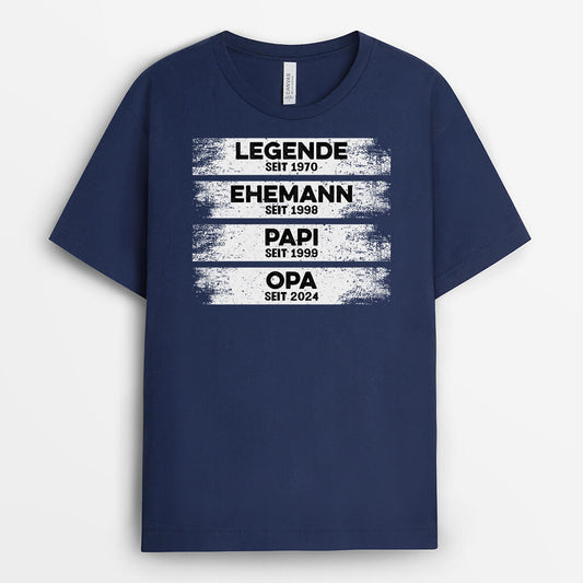 2193AGE2 personalisiertes legende ehemann papa opa seit t shirt