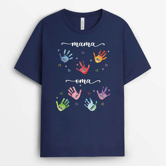 2194AGE1 personalisiertes mama oma hande t shirt