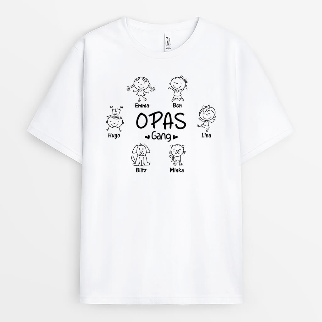 2209AGE1 personalisiertes papas opas bande t shirt