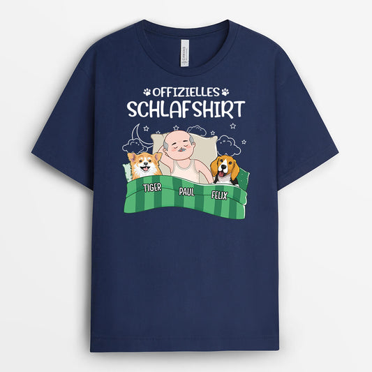 2216AGE2 personalisiertes offizielles schlafshirt mit hunde t shirt