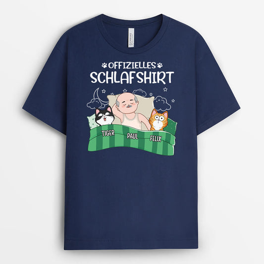 2216AGE2 personalisiertes offizielles schlafshirt mit katzen t shirt