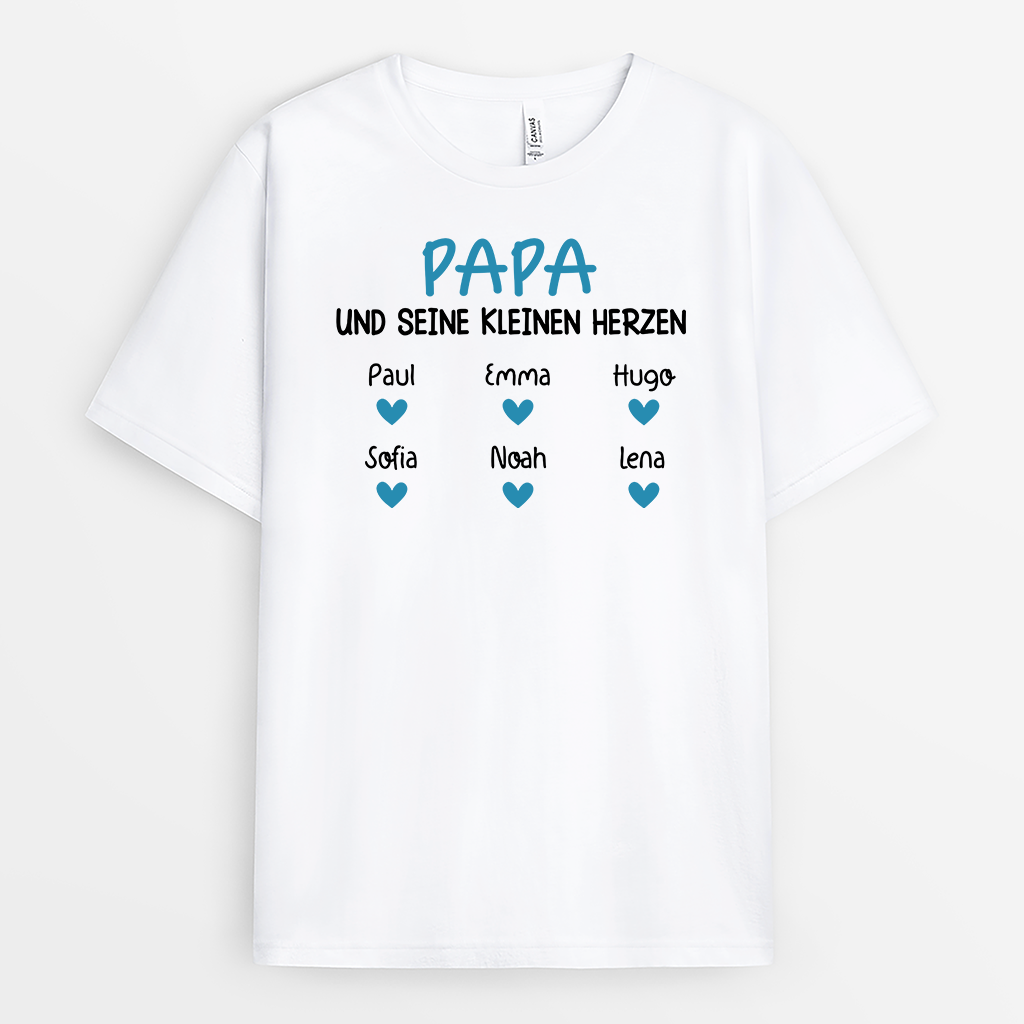 2225AGE1 personalisiertes papa seine kleinen herzen t shirt 2225a645b