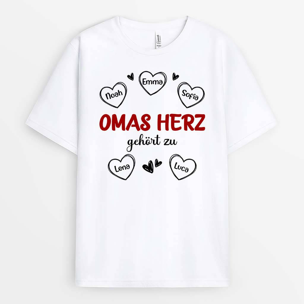 2232AGE1 personalisiertes das herz dieser oma gehort zu t shirt