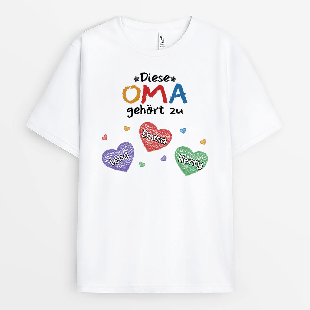 2253AGE1 personalisiertes diese oma mama gehort zu t shirt