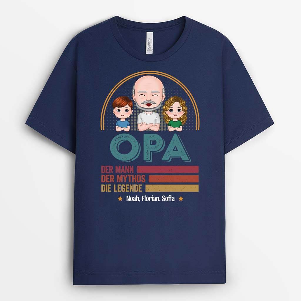 2259AGE1 personalisiertes papa und kinder vintage t shirt