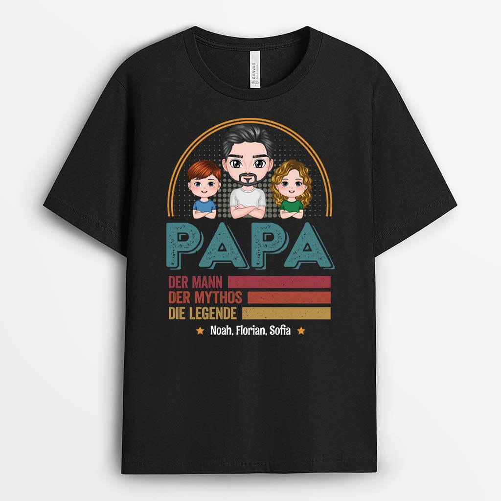 2259AGE2 personalisiertes papa und kinder vintage t shirt