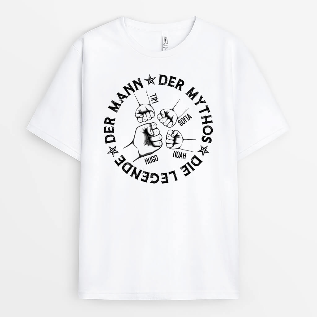 2261AGE1 personalisiertes der mann der mythos die legende mit faust t shirt