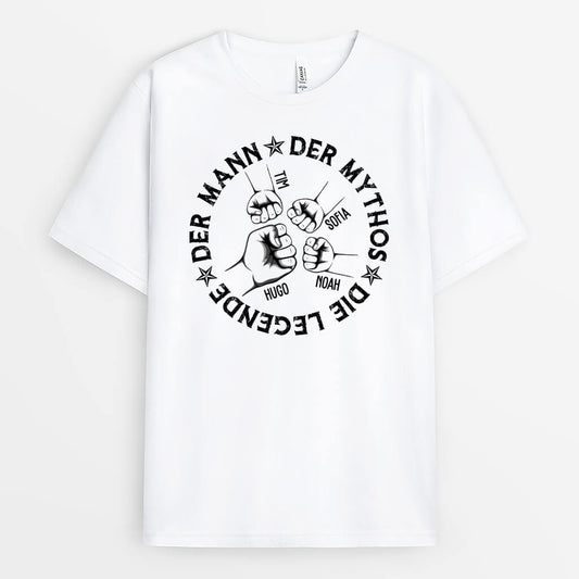 2261AGE1 personalisiertes der mann der mythos die legende mit faust t shirt