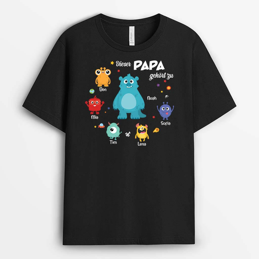 2262AGE1 personalisiertes dieser papa gehort zu monster t shirt