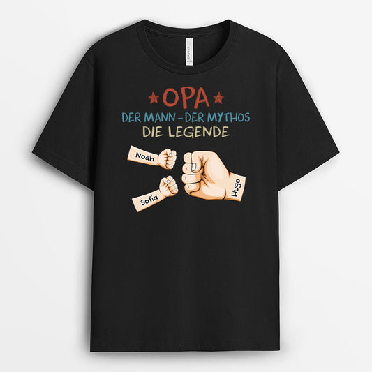 2265AGE1 personalisiertes papa der mann der mythos die legende t shirt