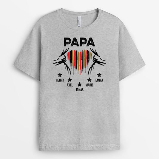 2276AGE2 personalisiertes das herz papa t shirt