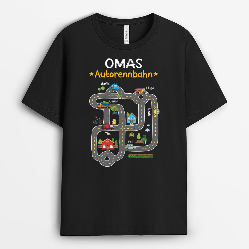 2289AGE2 personalisiertes papas opas autorennbahn t shirt