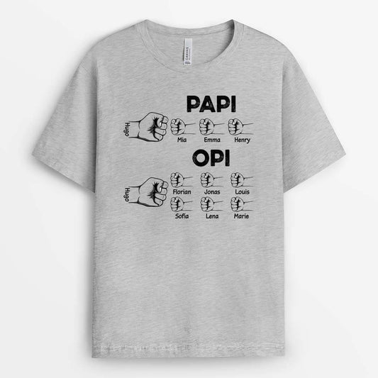 2290AGE2 personalisiertes papa und kinder faust t shirt