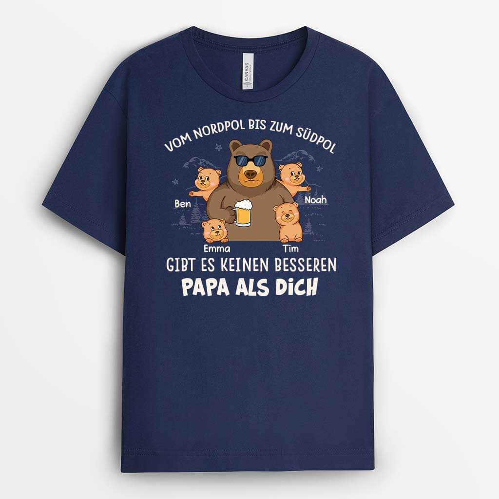 2298AGE2 personalisiertes vom nordpol bis zum sudpol gibt es keinen besseren vater als dich t shirt