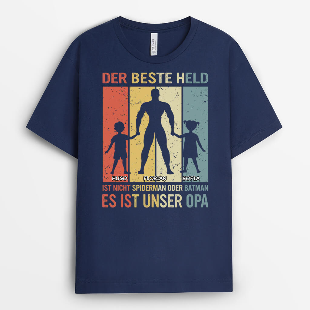 2300AGE1 personalisiertes der beste held ist nicht spiderman oder batman es ist mein unser vater t shirt