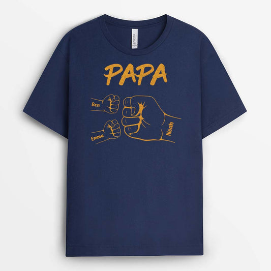 2313AGE1 personalisiertes papa kinder faust t shirt