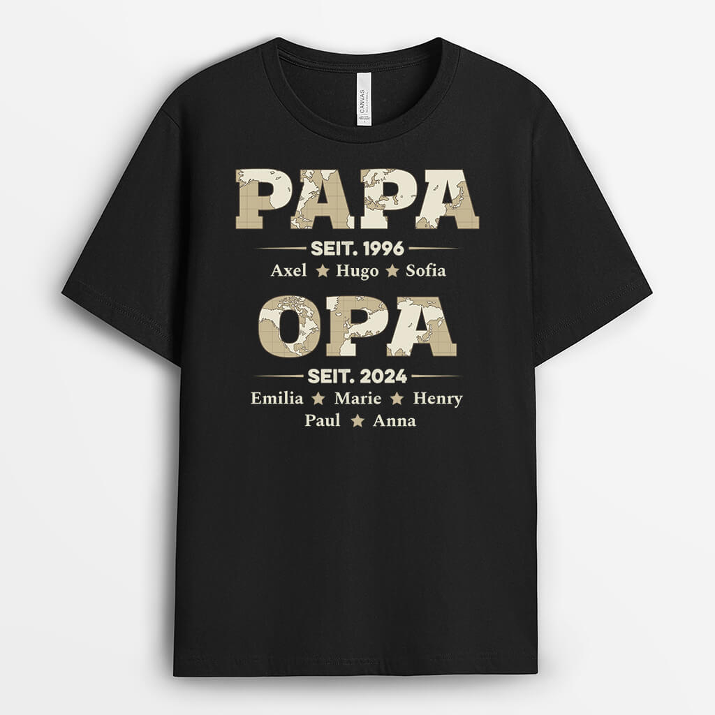 2315AGE1 personalisiertes papa opa seit t shirt