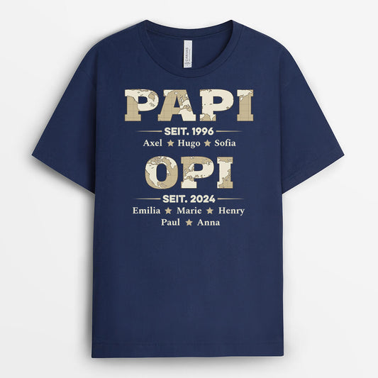 2315AGE2 personalisiertes papa opa seit t shirt