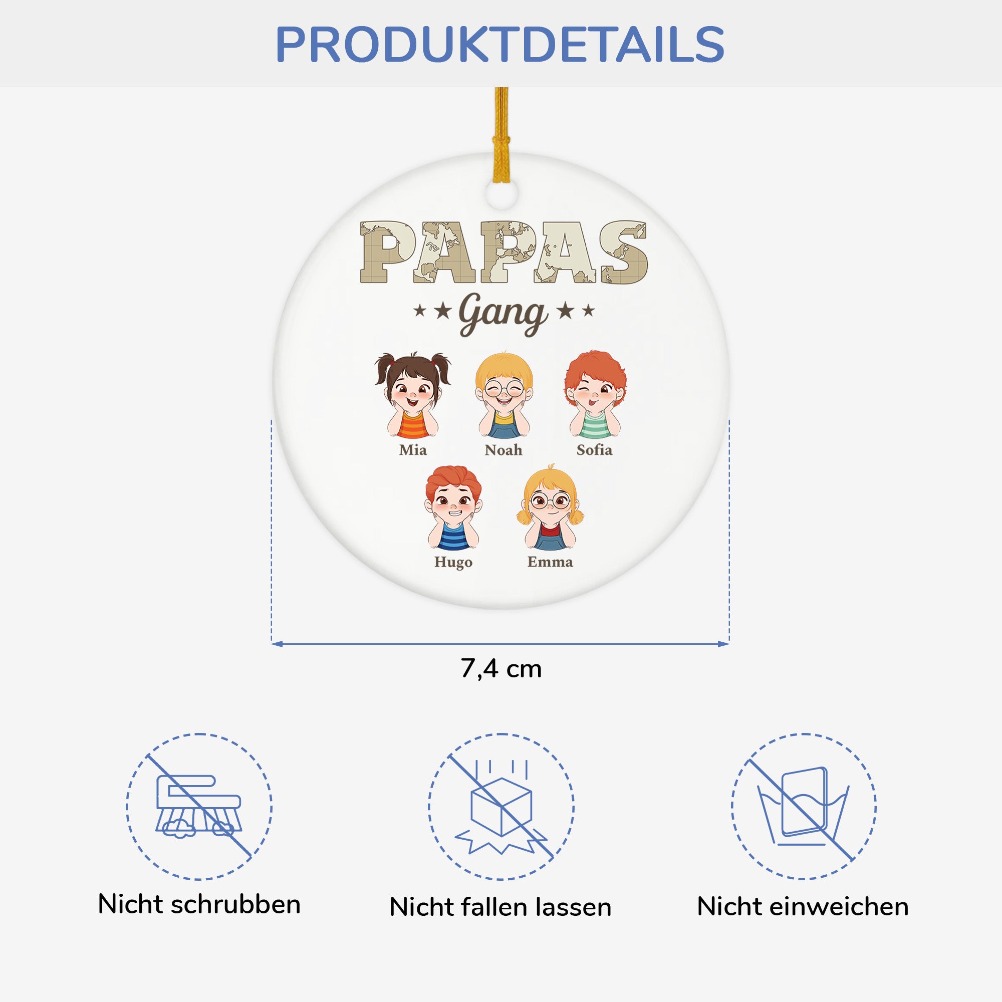 2317OGE3 papas gang weltkarte personalisierte keramik ornamente papa 2317OKM8B