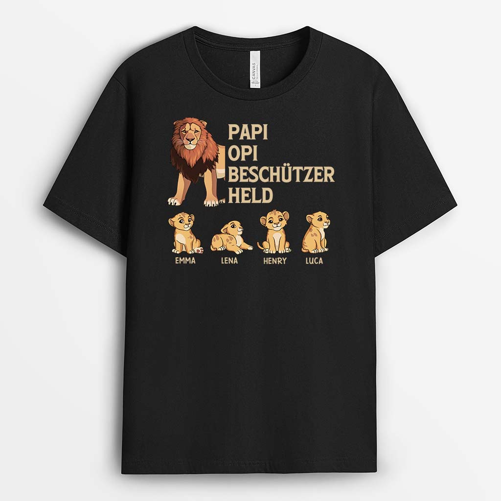 2321AGE1 personalisiertes papa opa beschutzer held t shirt