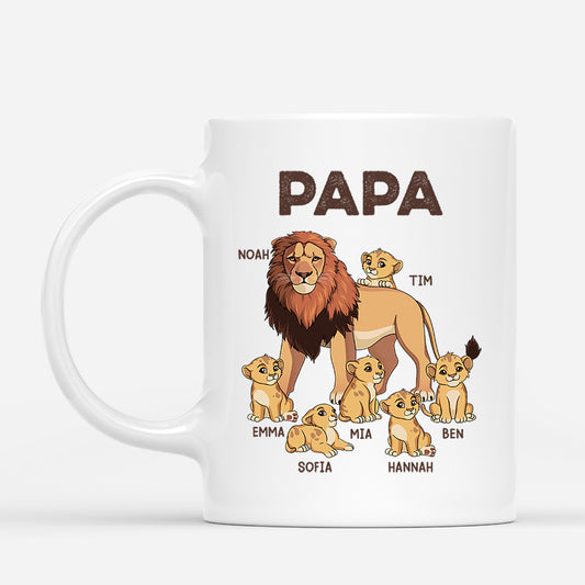 2325MGE1 personalisierte papa lowe und seine lowenkinder tasse_466cb359 ee5c 4999 87bb fc0586a63a6c