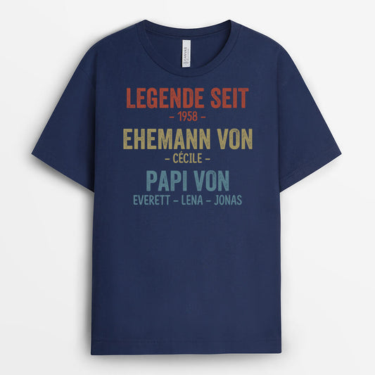 2327AGE2 personalisiertes legende seit ehemann papa opa von t shirt