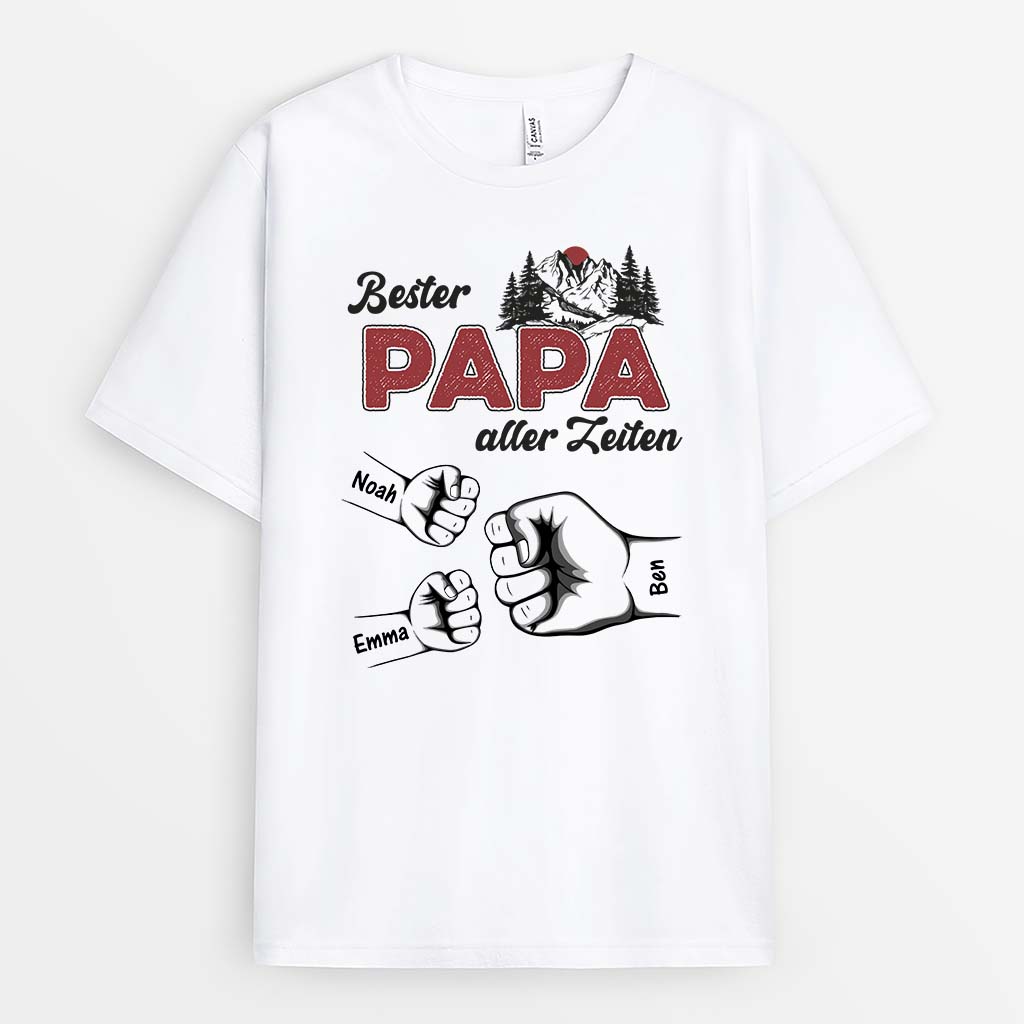 2328AGE1 personalisiertes bester papa aller zeiten t shirt