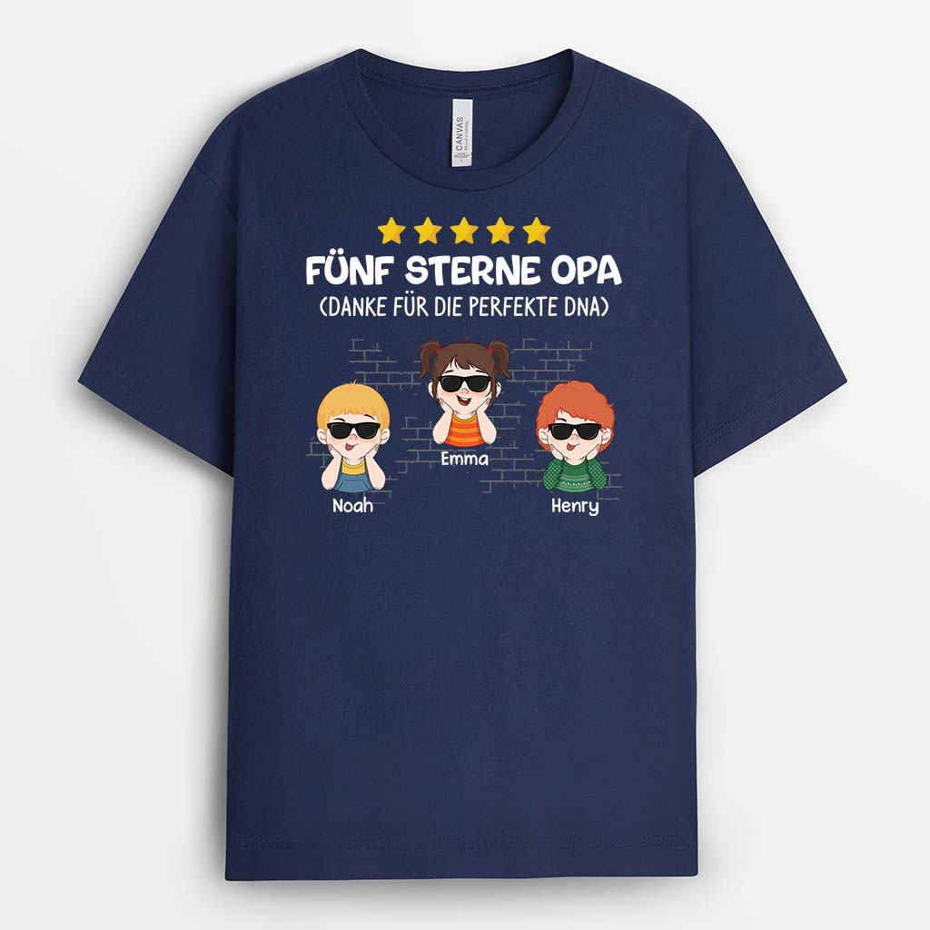 2329AGE2 personalisiertes funf sterne papa danke fur die perfekte dna t shirt