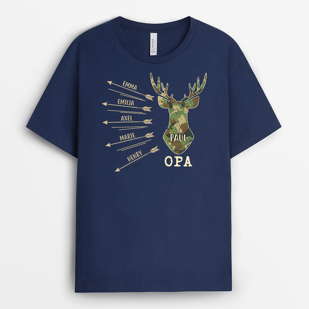 2340AGE2 personalisiertes hirsch und papa t shirt