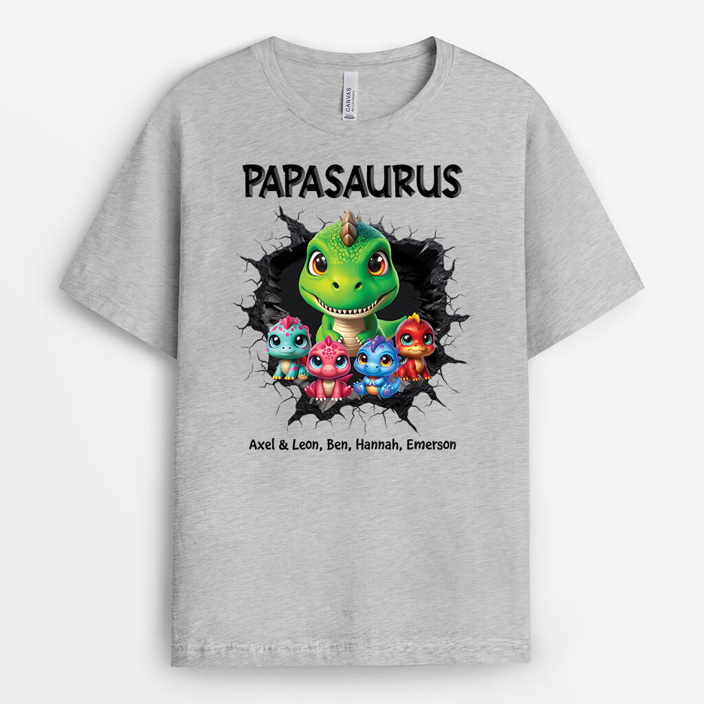 2344AGE1 personalisiertes papasaurus t shirt