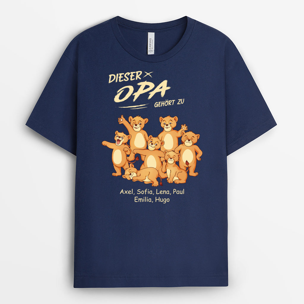 2354AGE2 personalisiertes dieser papa opa gehort zu lowe t shirt 2354a587b