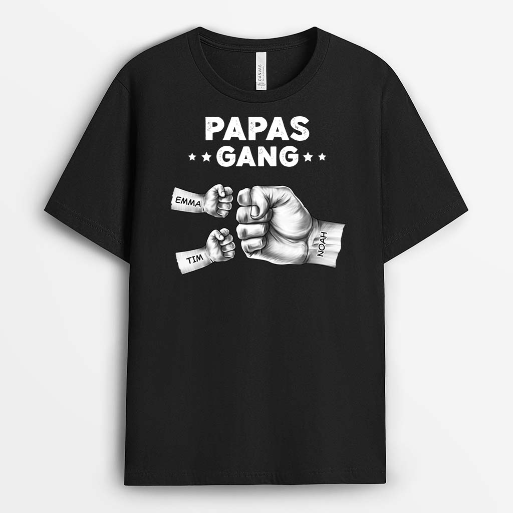 2368AGE1 personalisiertes papas bande faust t shirt