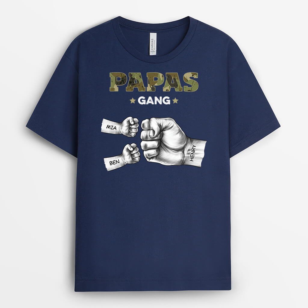 2375AGE2 personalisiertes papas bande faust armee t shirt