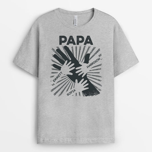 2382AGE2 personalisierte papa opa hande ubereinander legen t shirt