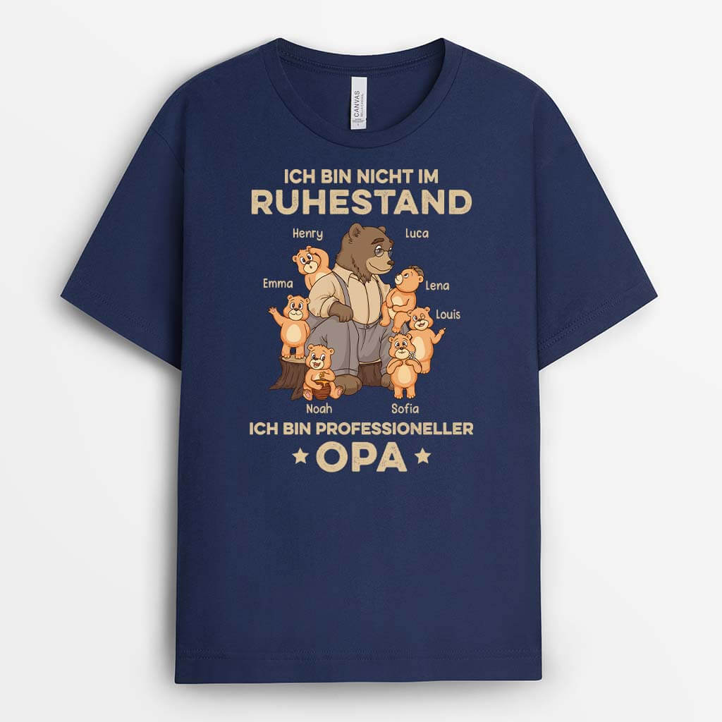 2394AGE1 personalisiertes ich bin nicht im ruhestand ich bin ein professioneller opa t shirt