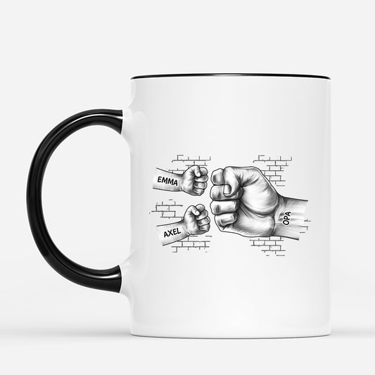 2427MGE2 papa kinder mit fausten ziegelmauer personalisierte tasse papa_ 2427M6T5B