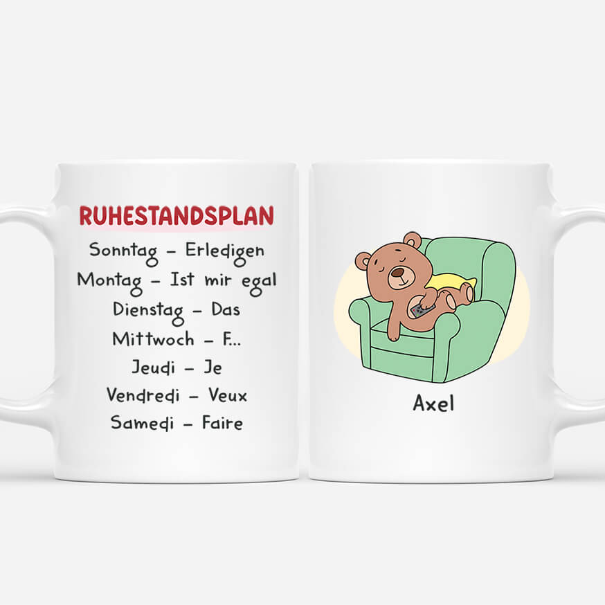 2524MGE1 personalisierte ruhestandsplan tasse