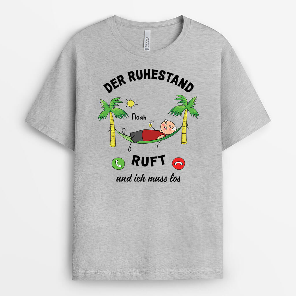 2538AGE2 personalisiertes der ruhestand ruft und ich muss los frauen t shirt