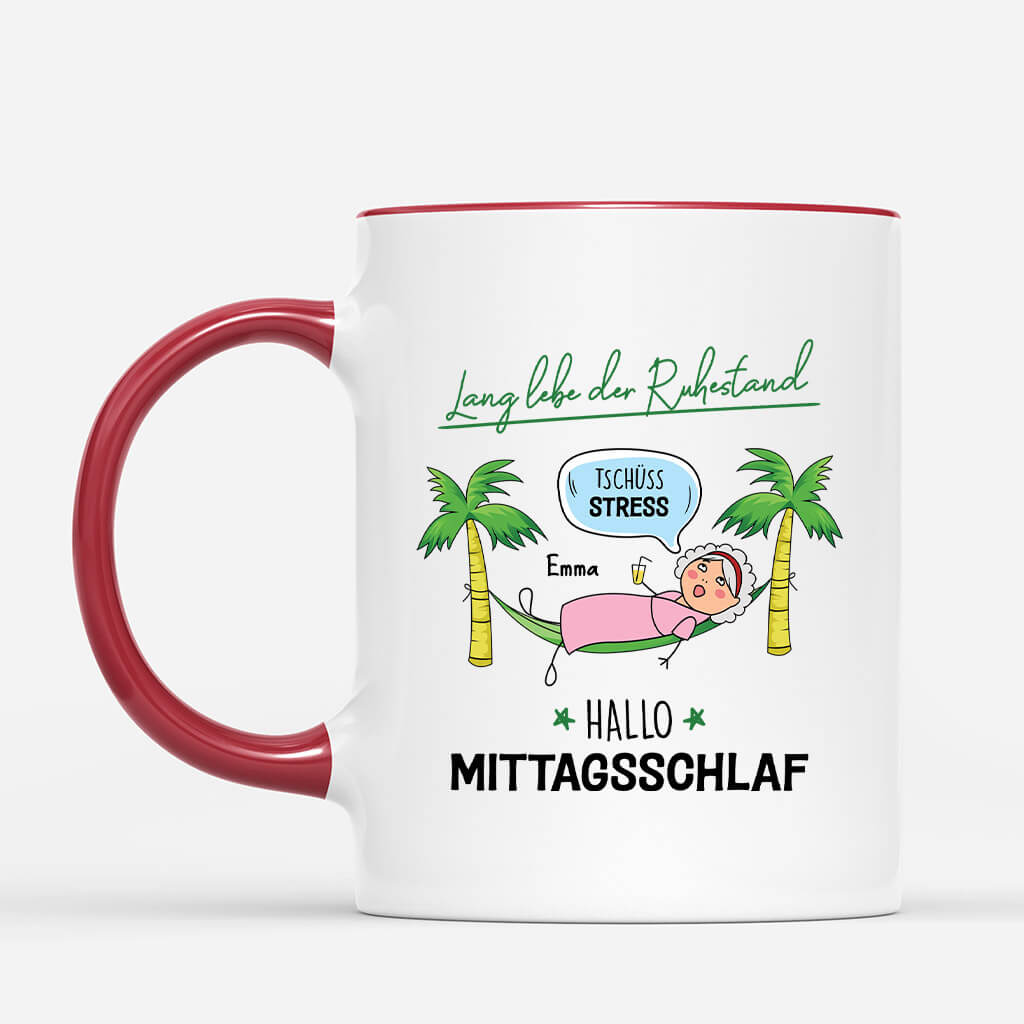 2539MGE2 personalisierte lang lebe der ruhestand tschuss stress hallo mittagsschlaf manner tasse