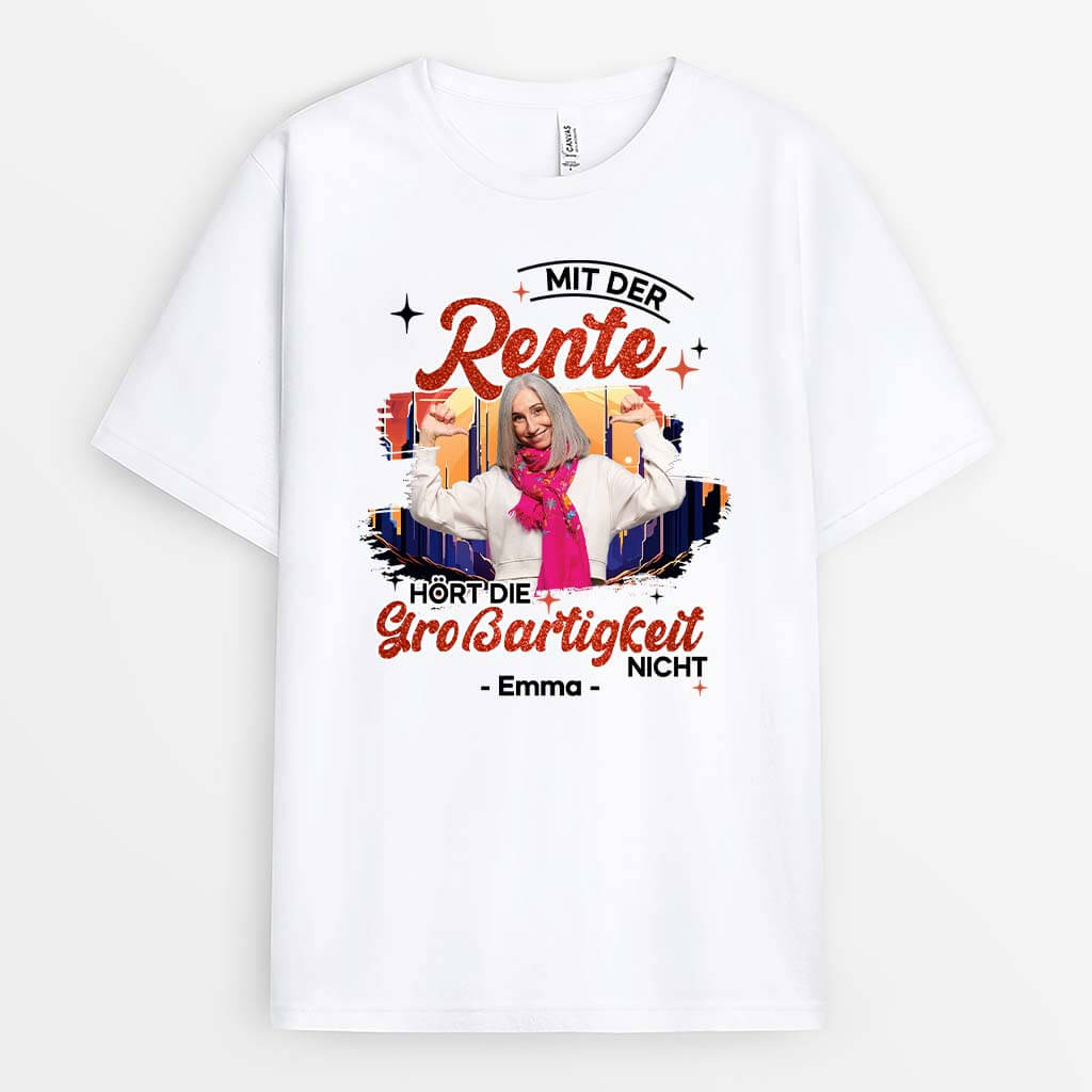 2545AGE2 personalisiertes mit der rente hort die grossartigkeit nicht auf manner t shirt