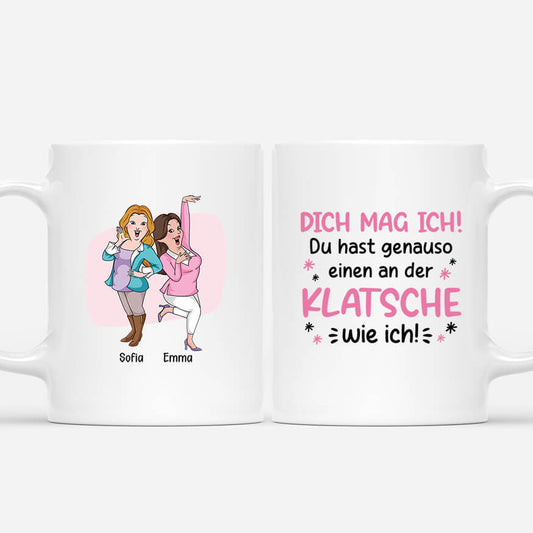 2547MGE1 personalisierte dich mag ich du hast genauso einen an der klatsche wie ich tasse