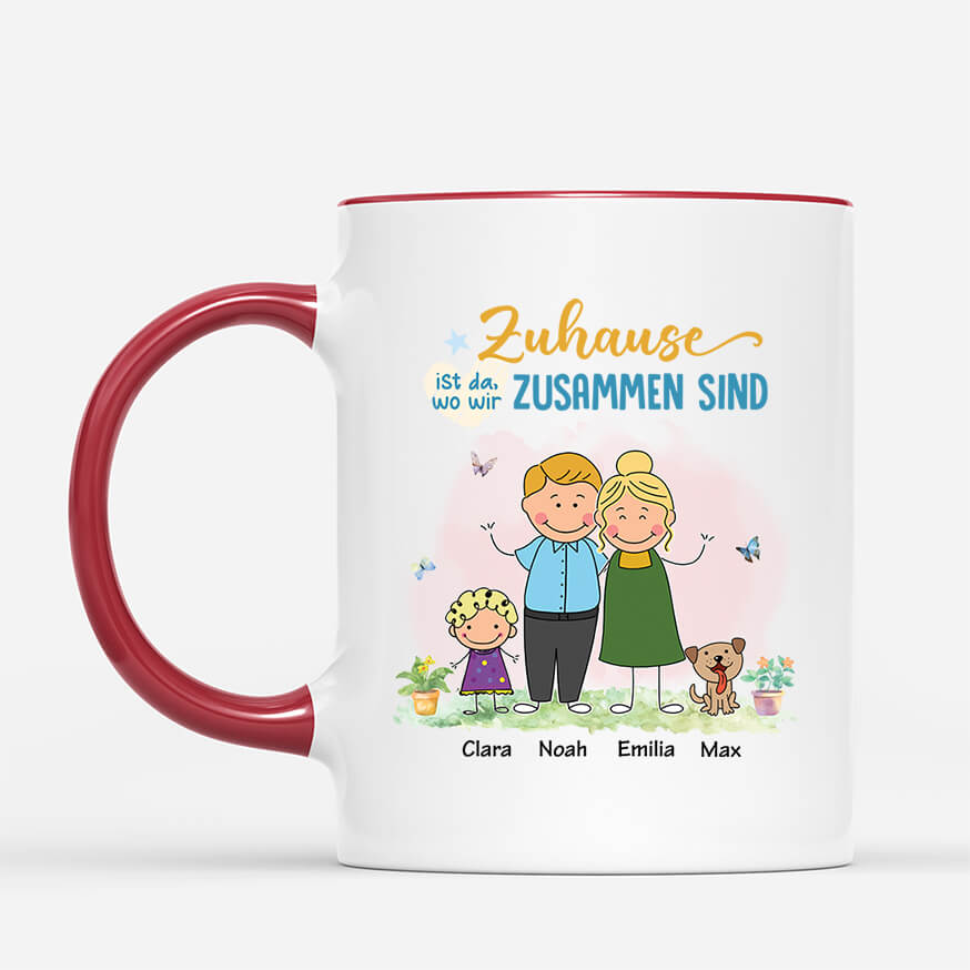 2563MGE2 personalisierte zuhause ist da wo wir zusammen sind tasse