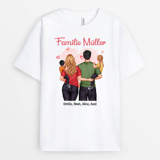 2565AGE1 personalisiertes die familie illustration t shirt