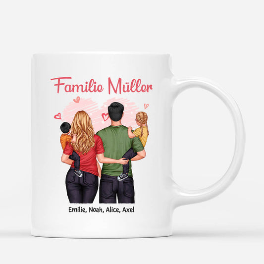 2565MGE1 personalisierte die familie illustration tasse