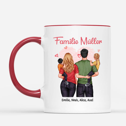 2565MGE2 personalisierte die familie illustration tasse