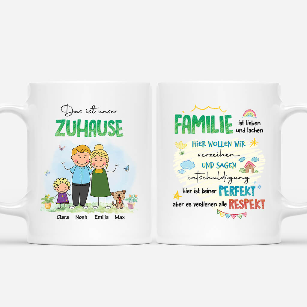 2566MGE1 personalisierte familie ist lieben und lachen tasse