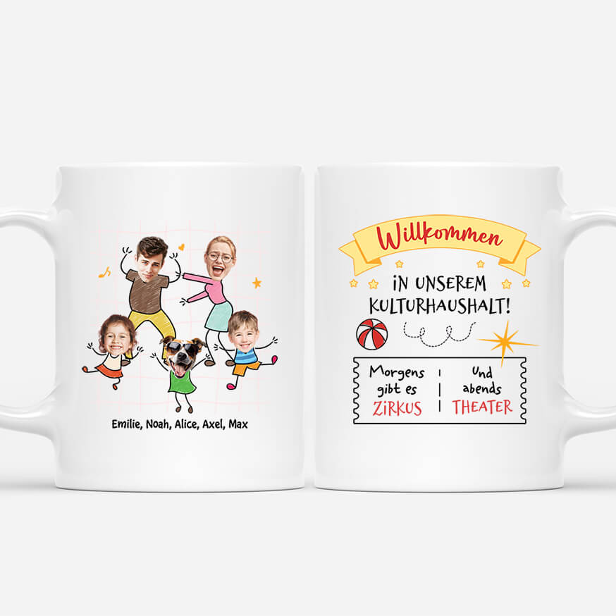 2567MGE1 personalisierte willkommen in unserem kulturhaushalt tasse