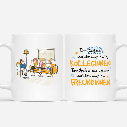 2570MGE1 personalisierte der zufall machte uns zu kolleginnen der spass und das lachen machten uns zu freundinnen tasse